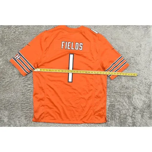 Nike Orange NFL Jersey Football On Field Chicago Bears Fields #1 Size XL - Picture 4 of 10